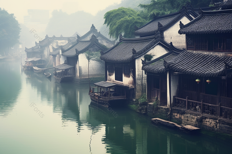 古风古建筑清晨江南水乡乌镇高清图片,高清,摄影图,摄影图片,图片大全,摄影图免费下载